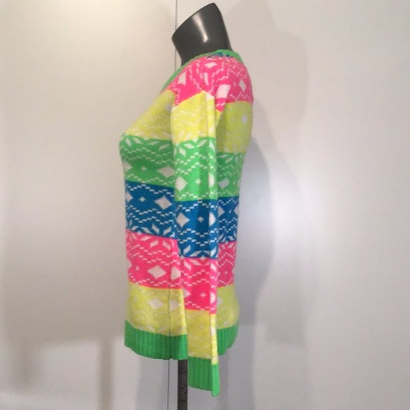 Retrod 80s Inspired Neon Knit Crew Neck Sweater Size S - Picture 3 of 10